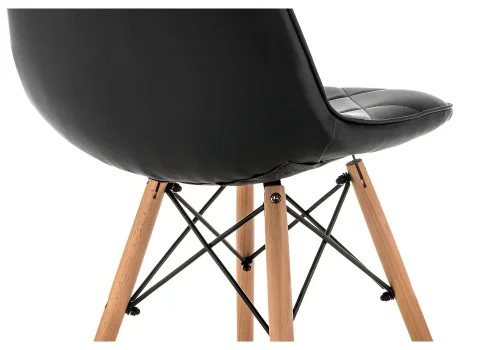 Деревянный стул Kvadro 1 black / wood 15366 Woodville, чёрный/экокожа, ножки/массив бука дерево/натуральный, размеры - ****440*510 фото 8