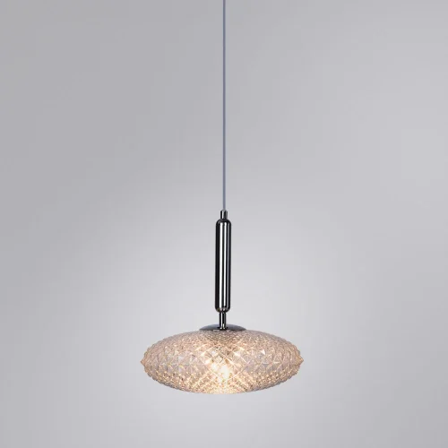 Светильник подвесной Okab 5005/02 SP-1 Divinare прозрачный на 1 лампу, основание хром в стиле лофт современный выдувное фото 2