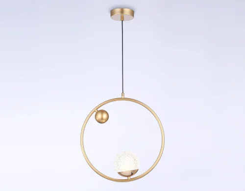Светильник подвесной TR5428 Ambrella light прозрачный 1 лампа, основание золотое в стиле современный шар фото 3