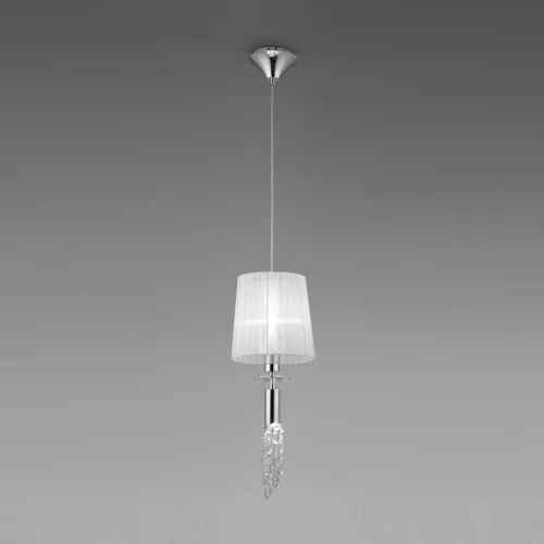 Светильник подвесной CROMO 3861 Mantra белый 1 лампа, основание хром в стиле современный  фото 3