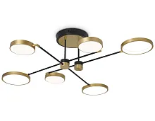 Люстра потолочная LED с пультом FL5157 Ambrella light золотая на 1 лампа, основание чёрное в стиле хай-тек с пультом
