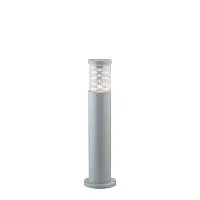 Парковый светильник TRONCO PT1 H60 GRIGIO Ideal Lux уличный IP44 серый на 1 лампу, плафон прозрачный в стиле современный E27