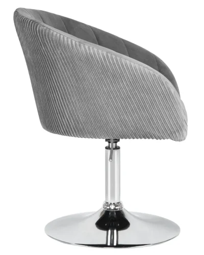 Кресло дизайнерское  8600-LM,  цвет сиденья серый велюр (1922-19), цвет основания хром Dobrin, серый/велюр, ножки/металл/хром, размеры - 750*900***600*570 фото 3