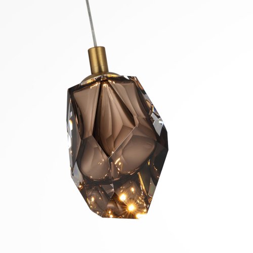 Светильник подвесной LED Gemme 7112/4LC Odeon Light коричневый на 1 лампу, основание бронзовое в стиле современный классический выдувное фото 6