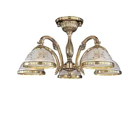 Люстра потолочная  PL 6122/5 Reccagni Angelo белая прозрачная на 5 ламп, основание золотое в стиле классический 
