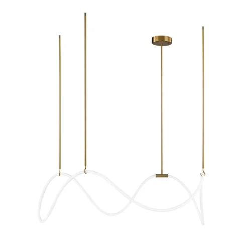 Светильник подвесной LED Thread 10388P/C Brass LOFT IT белый на 1 лампу, основание бронзовое в стиле современный хай-тек минимализм гибкий неон фото 2