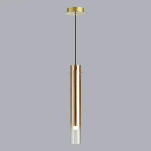 Светильник подвесной LED Shiny 5061/5LB Odeon Light янтарный 1 лампа, основание золотое в стиле современный трубочки фото 4