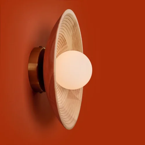 Бра Albero FR5589WL-01T Freya белый коричневый на 1 лампу, основание латунь в стиле современный кантри фото 7