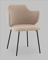 Стул Джиннет велюр бежевый УТ000041754 Stool Group, бежевый/велюр, ножки/металл/чёрный, размеры - ***** Стул Джиннет велюр бежевый УТ000041754 Stool Group, бежевый/велюр, ножки/металл/чёрный, размеры - *****