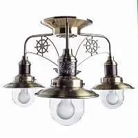Люстра потолочная Sailor A4524PL-3AB Arte Lamp прозрачная на 3 лампы, основание античное бронза в стиле кантри 