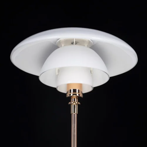 Настольная лампа Ракурс 631038401 DeMarkt белая 1 лампа, основание золотое металл в стиле хай-тек  фото 4