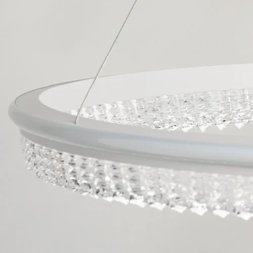 Светильник подвесной LED с пультом Ральф 675016201 DeMarkt прозрачный на 1 лампу, основание белое в стиле кольца с пультом фото 8