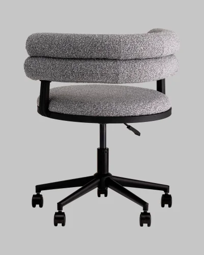 Стул офисный Ponty, серый, чёрные ножки УТ000040475 Stool Group, серый/букле, ножки/пластик/чёрный, размеры - 670*750***700*610 фото 5