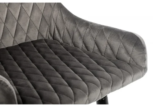 Барный стул Mint серый 11535 Woodville, серый/велюр, ножки/металл/чёрный, размеры - ****450*490 фото 7