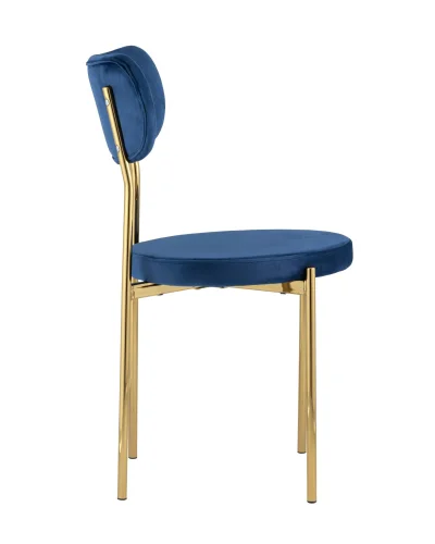 Стул обеденный Барбара, велюр синий, золотые ножки УТ000028058 Stool Group, синий/велюр, ножки/металл/золотой, размеры - ****480*535 фото 2