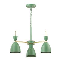Люстра подвесная Gemma 3785/3 Lumion зелёная на 3 лампы, основание зелёное в стиле современный 