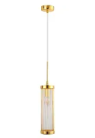Светильник подвесной TADEO SP1 D100 GOLD/TRANSPARENTE Crystal Lux прозрачный 1 лампа, основание золотое в стиле современный 