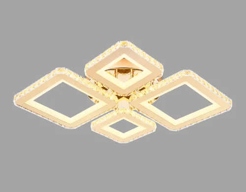Люстра потолочная LED с пультом FA1727 Ambrella light золотая на 1 лампа, основание золотое в стиле современный хай-тек с пультом квадраты фото 4