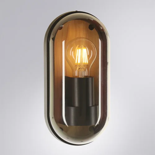 Настенный светильник Marfik A2481AL-1BR Arte Lamp уличный IP65 чёрный коричневый 1 лампа, плафон прозрачный в стиле классический E27 фото 3