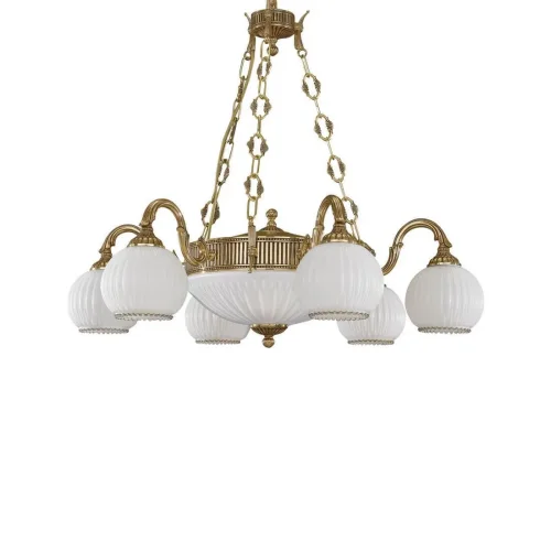 Люстра подвесная  L 9300/6+2 Reccagni Angelo белая на 8 ламп, основание золотое в стиле классический  фото 3