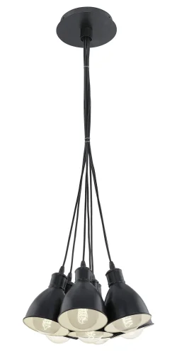 Светильник подвесной PRIDDY 49467 Eglo чёрный 7 ламп, основание белое чёрное в стиле современный 