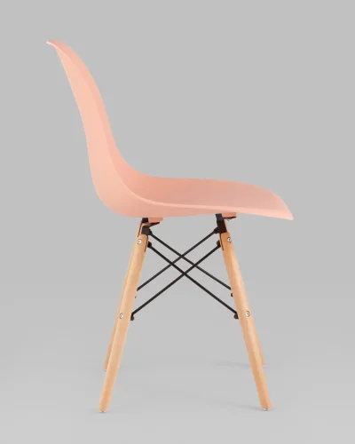 Стул EAMES, персиковый, сиденье УТ000039375 Stool Group, розовый/пластик, ножки/массив бука/бежевый, размеры - *815**** фото 6