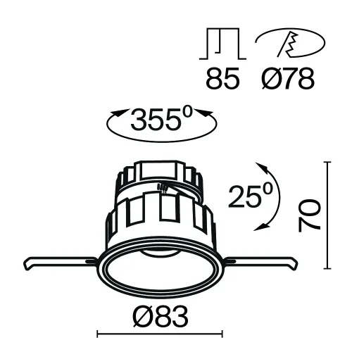 Светильник точечный LED Wise DL057-10W3K-W Maytoni белый на 1 лампу, основание белое в стиле хай-тек современный фото 13