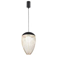 Светильник подвесной LED Core 4241-1P Favourite матовый золото на 1 лампу, основание чёрное в стиле современный 