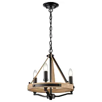 Люстра подвесная Brenda WE586.03.023 Wertmark без плафона на 3 лампы, основание чёрное бежевое в стиле кантри классический 