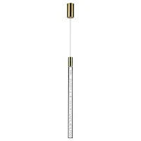 Светильник подвесной LED Sparky 4369/5L Odeon Light прозрачный на 1 лампу, основание золотое в стиле хай-тек трубочки