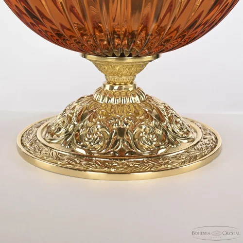 Настольная лампа 5680L/22 G Amber/M-1G Bohemia Ivele Crystal янтарная 3 лампы, основание золотое металл в стиле классический  фото 3
