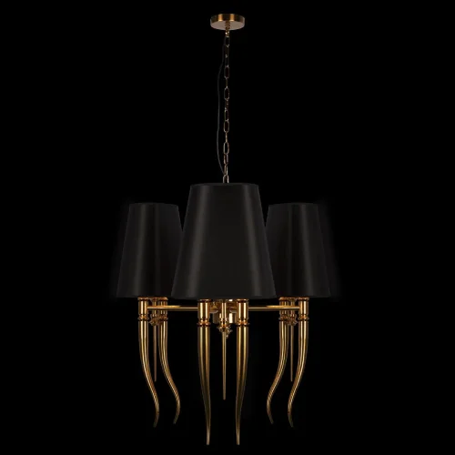 Люстра подвесная Brunilde 10207/6 Gold LOFT IT чёрная на 6 ламп, основание золотое в стиле арт-деко  фото 2