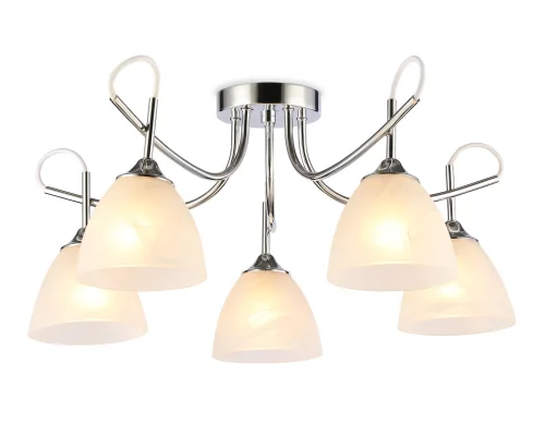 Люстра потолочная TR3042 Ambrella light белая на 5 ламп, основание хром в стиле классический 