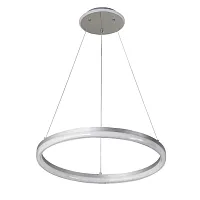 Светильник подвесной LED с пультом Ральф 675016401 DeMarkt белый на 1 лампу, основание серебряное в стиле кольца с пультом