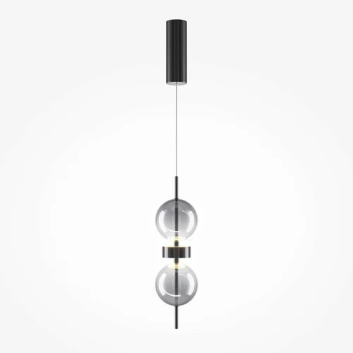 Светильник подвесной LED Double MOD478PL-L8B3K Maytoni дымчатый на 1 лампу, основание чёрное в стиле современный шар