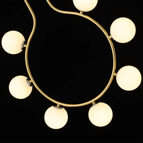 Светильник подвесной Collar 5621/7 Lumion белый 7 ламп, основание матовое золото в стиле современный шар фото 2