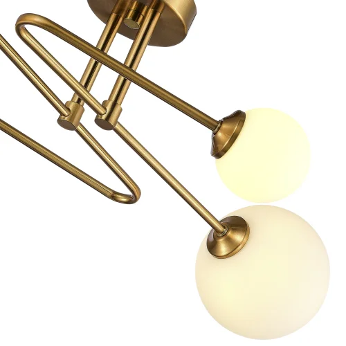 Люстра потолочная Fantini SLE2211-302-04 Evoluce белая на 4 лампы, основание латунь в стиле современный молекула фото 3