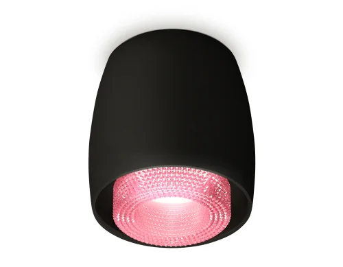 Светильник накладной Techno spot XS1142022 Ambrella light чёрный розовый 1 лампа, основание чёрное в стиле современный хай-тек круглый