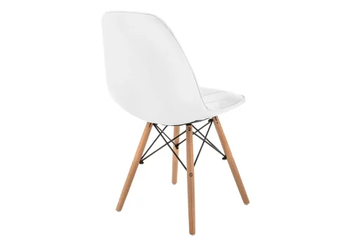Деревянный стул Kvadro 1 white / wood 15365 Woodville, белый/экокожа, ножки/массив бука/натуральный, размеры - ****440*510 фото 4