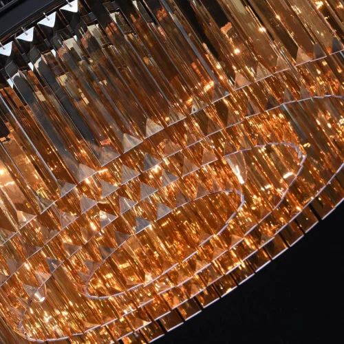 Люстра подвесная хрустальная Гослар 498015010 MW-Light прозрачная янтарная на 10 ламп, основание чёрное в стиле современный  фото 4