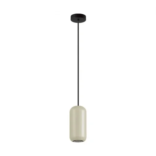 Светильник подвесной Cocoon 5060/1G Odeon Light бежевый на 1 лампу, основание чёрное в стиле современный трубочки
