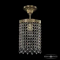 Светильник потолочный 19203/15IV G Drops Bohemia Ivele Crystal прозрачный 1 лампа, основание золотое в стиле классический drops