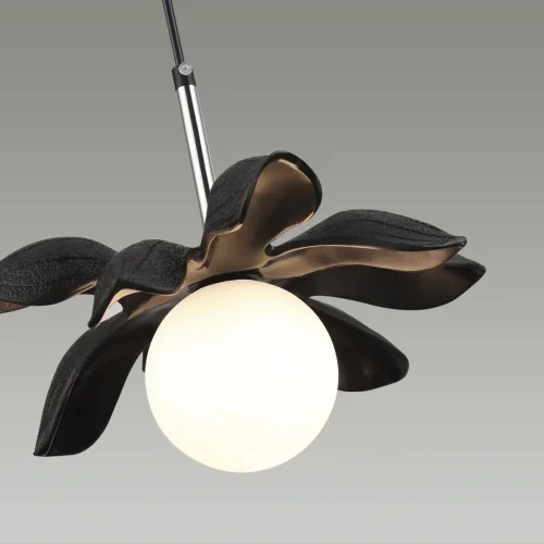 Светильник подвесной Tanzania 5617/1 Lumion белый 1 лампа, основание чёрное в стиле современный флористика шар фото 3