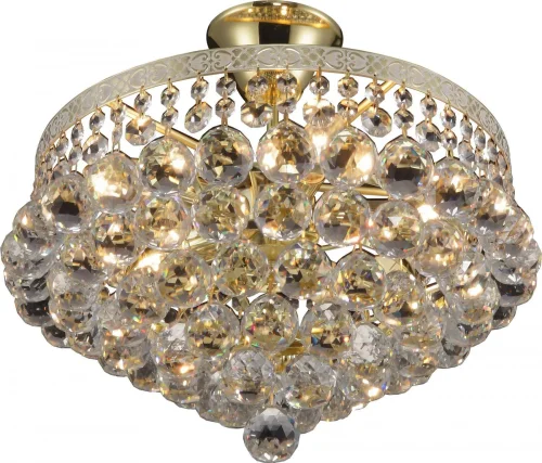 Люстра потолочная Vivien TL7230X-05WG Toplight прозрачная на 5 ламп, основание золотое в стиле классика 