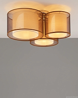 Люстра потолочная Room V10623-3C Moderli белая коричневая на 3 лампы, основание хром в стиле современный 