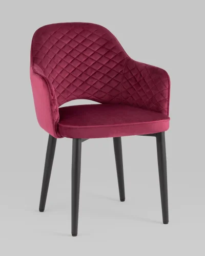 Стул Венера диамант NEW, велюр бордовый NP УТ000038255 Stool Group, /, ножки//чёрный, размеры - *820***585*645