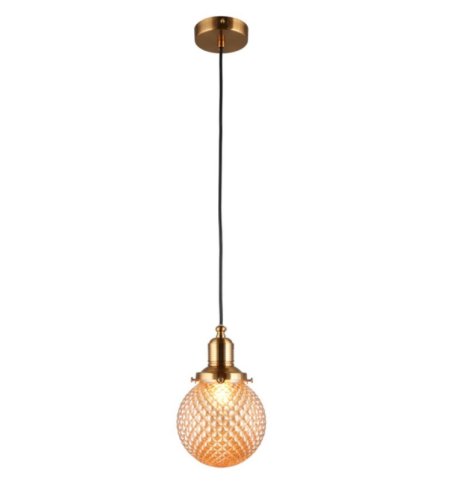 Светильник подвесной Sofi APL.302.16.01 Aployt янтарный 1 лампа, основание бронзовое в стиле современный выдувное