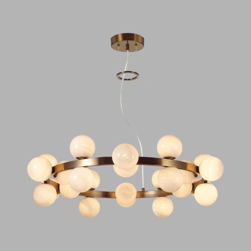 Люстра подвесная Magia 7109/24 Odeon Light белая на 24 лампы, основание бронзовое в стиле современный классический шар фото 4