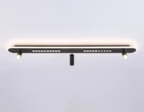 Светильник потолочный LED FL51452 Ambrella light чёрный 1 лампа, основание чёрное в стиле современный хай-тек линейный фото 4