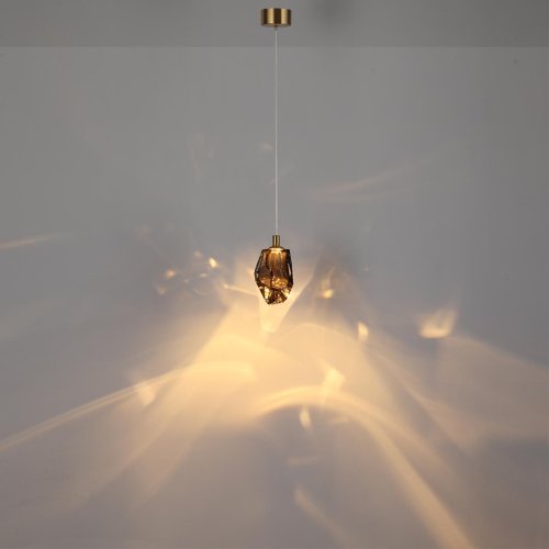 Светильник подвесной LED Gemme 7112/4LC Odeon Light коричневый на 1 лампу, основание бронзовое в стиле современный классический выдувное фото 5